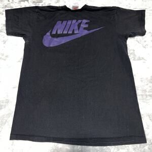 Vintage 90s Nike Purple Bold Spell Out Swoosh Grey Tag Red Swoosh Shirt M USA